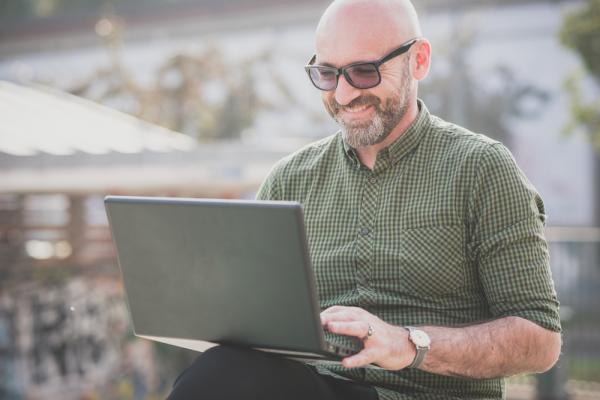 man using a laptop