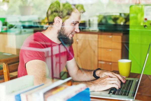 man using a laptop