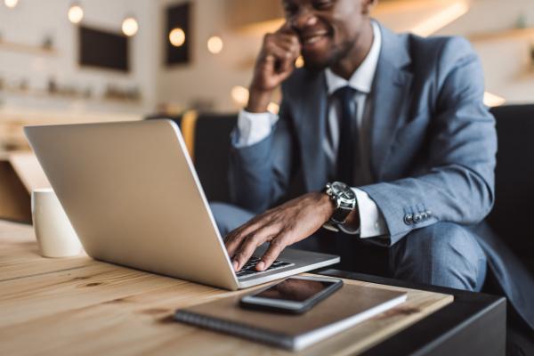 man using a laptop
