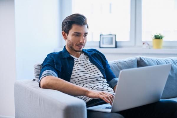 man using a laptop